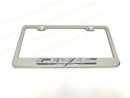 3D CIVIC Badge Emblem Stainless Steel Chrome Metal License Plate Frame Holder - £18.48 GBP