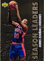 1993-94 Upper Deck Dennis Rodman Season Leaders Rebounds Basketball Card NBA - £1.10 GBP