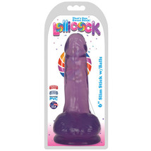 Curve Toys Lollicock Slim Stick 6 in. Dildo with Balls &amp; Suction Cup Grape Ice - £22.63 GBP