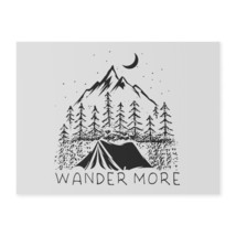 Personalized Yard Sign with Black &amp; White Camping Scene | Durable Corrug... - £36.46 GBP