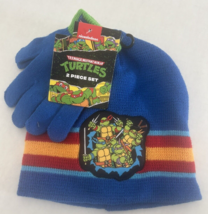 TMNT Teenage Mutant Ninja Turtles Knit Beanie &amp; Mitten Set Kids Nickelod... - $6.26
