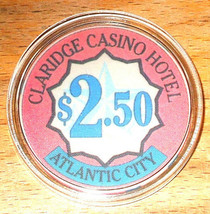 (1) $2.50 Claridge Casino Chip - Atlantic City, New Jersey - $13.95