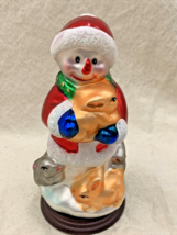 Thomas Pacconi CLASSICS  Blown Glass Snowman with Bunnies 6&quot;  30 YEARS 1974-2004 - £22.13 GBP