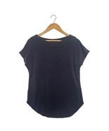 Lou Grey Top Womens Small Gray Cap Sleeve Round Neck Soft Cozy Minimalist - $369.40 MXN