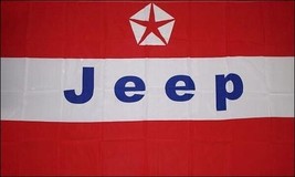 Jeep Red Stripes 3x5 Ft Banner Flag Car Racing Show Garage Wall Workshop - $19.99