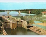 US Government Dam and Locks Minneapolis Minnesota MN Chrome Postcard P3 - $1.93