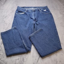 Wrangler Jeans Pants Mens 38 Blue Denim Casual Outdoors Preppy Men 38x30 - $19.68