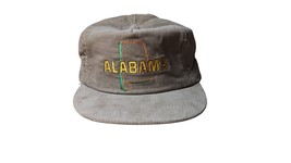 Vintage Alabama State Outline brown Corduroy Snapback Hat made in USA - £49.08 GBP