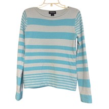 Jones New York Signature Womens Cashmere Wool Blend Striped Sweater Turquoise M - £18.98 GBP