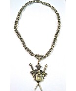 VINTAGE LARGE  NECKLACE WITH THE KNIGHT&#39;S COAT OF ARMS - €42,60 EUR