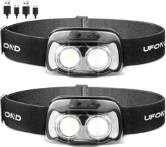 LED Headlamp,Dual Functions Head Headlight,Wide or Focused Beam,1000 Lumen USB-C - £26.35 GBP