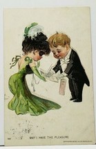 May I Have the Pleasure by Julius Bien Lady Ball Gown Dapper Man Postcard I20 - £15.69 GBP