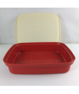 Vintage Tupperware Season Serve Marinade Container &amp; Lid Paprika Red - $20.36 CAD