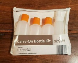 Skylite 3 3oz. Squeeze Bottles &amp; 1 2.2 oz. Spray Carry-On Kit TSA Approved (NEW) - £4.38 GBP