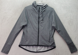 Athleta Jacket Women Size 2XS Gray Cotton Long Sleeve Hooded Full Zip Drawstring - £17.20 GBP