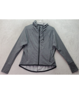Athleta Jacket Women Size 2XS Gray Cotton Long Sleeve Hooded Full Zip Dr... - $31.58 CAD