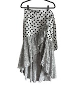 De La Vali Cotton Skirt High Low Ruffle Polka Dot 10UK or About 6US Blac... - $488.62 CAD