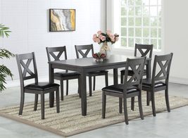Cosmic Homes Grey Dining Table &amp; Dining Chairs Set of 6 Dining Room Tabl... - £625.13 GBP