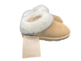 Bearpaw Youth Girl Slipper 3348Y Brina Coffee Suede Fur Size 2 - $44.55