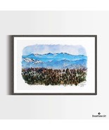 Premium Art Print Blue Mountains in Watercolors, by Dreamframer Art - $38.95+
