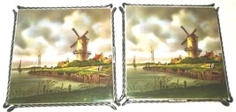 STUNNING VILLEROY AND BOCH SET OF 2 FRAMED TILES &#39;HOLLAND VILLAGE SERIES&#39; - $52.02 CAD