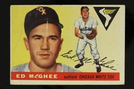 Vintage Baseball Card Topps 1955 #32 Ed Mc Ghee Outfield Chicago White Sox - £7.60 GBP