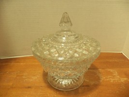 Vintage Wexford Anchor Hocking Crystal Covered Candy Dish with Diamond P... - $446.62 MXN