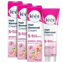 Veet Hair Removal Cream For Women Normal Skin Hair Remover Pack Of 3Pcs 100 g - £20.28 GBP