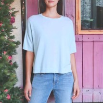 Eileen Fisher Boxy Knit Top XXSmall 0 Blue Runs Large $208 Dropped Shoul... - £84.56 GBP