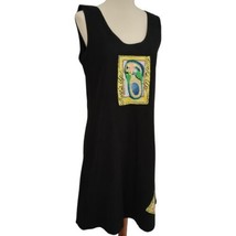 Vintage Easy Apparel Beach Dress S Cover Up Flip Flop Print Graphics Bla... - £20.96 GBP