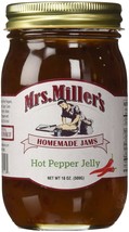 Mrs. Miller's Amish Homemade Hot Pepper Jelly - 18 oz (2 JARS)- Sweet & Spicy... - $27.67