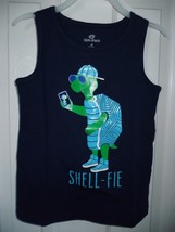 Okie Dokie Boys Pull Over Tank Top Turtle Shell-Fie Navy Blue Size 2T New - $8.98