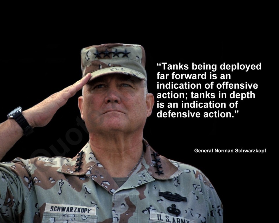 GENERAL NORMAN SCHWARZKOPF  &quot;TANKS BEING DEPLOYED...&quot; QUOTE PHOTO VARIOU... - $4.84+