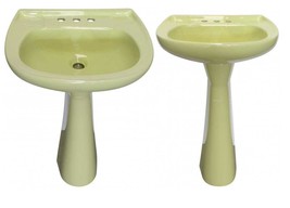 Mexican Talavera Pedestal Sink Handcrafted Ceramic - Light Yellow - - $11,222.06 MXN