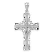14K White Gold Cross Pendant Charm Jewelry Religious 36mm x 19mm - £95.55 GBP