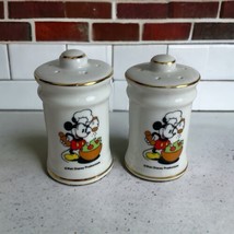 Vintage Walt Disney Productions Chef Mickey Mouse Salt & Pepper Shakers Japan - $17.35