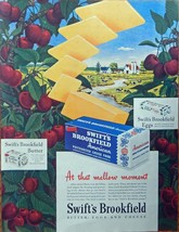 Swift&#39;s Brookfield, Butter, Cheese, Eggs, Rare 40&#39;s print ad. Color Illustration - £14.03 GBP