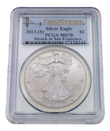 2013-(S) $1 Silver American Eagle Graded by PCGS as MS-70 1st Strike Gol... - $156.08