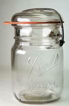 Old Ball Ideal 1-Pt Clear Glass Canning Jar Slightly Squared - $5.00 Old Ball Ideal 1-Pt Clear Glass Canning Jar Slightly Squared - $5.00