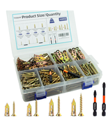 430PCS Self-Drilling Drywall Anchors &amp; Screws Kit Zinc Plated No-Drill - $26.39