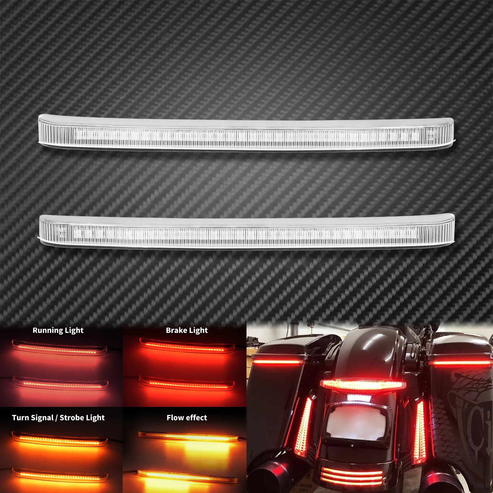 Motorcycle Saddlebag Flowing LED ke Turn Signal Indicator Light  Harley Touring  - £275.34 GBP