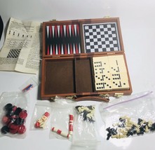 Vintage New 4-in-1 Travel Game Set Mini Chess  Dominoes - £11.96 GBP