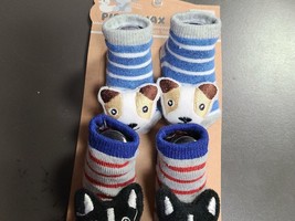 PIPER &amp; JAX Infant Boys Rattle Booties Puppy Dogs Size 0-12 - $7.50