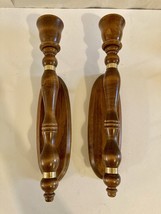 Vintage Wooden Wall Sconces Decor Hanging Brown Candle Holders Set of 2 - $23.38