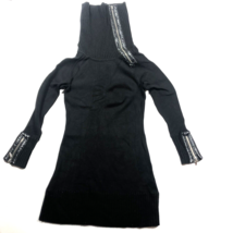 Yuka Women’s Size Small Black Zipper Turtleneck Sweater Fitted Tunic - £29.05 GBP
