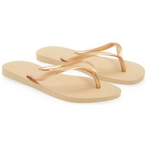 Havaianas Women Slim Flip Flop Thong Sandals Size US 11/12 Golden - £21.80 GBP