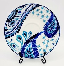 Ten Strawberry Street Blue Azure Collection 6&quot; Porcelain Saucer Plate - Paisley - £7.09 GBP
