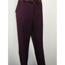 Men BERRAGAMO 3pc Suit Vested Plain front Pants Side Vents Formal A6732 Burgundy image 12