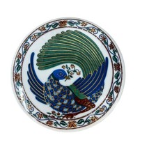 BYZANTIUM Elizabeth Arden Porcelain Powder Trinket Box Imperial Peacock Japan - £14.91 GBP