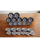 Lot (19) Knex Wheels Small Medium Tire (11) Gray Hub Rim Pulley Replacem... - $356.64 MXN